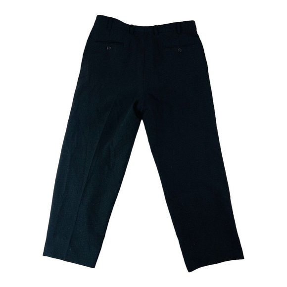 VTG St. Croix Black Flat Front Polyester Wool Corduroy Dress Pants 36X27 +2.5" - Picture 5 of 5